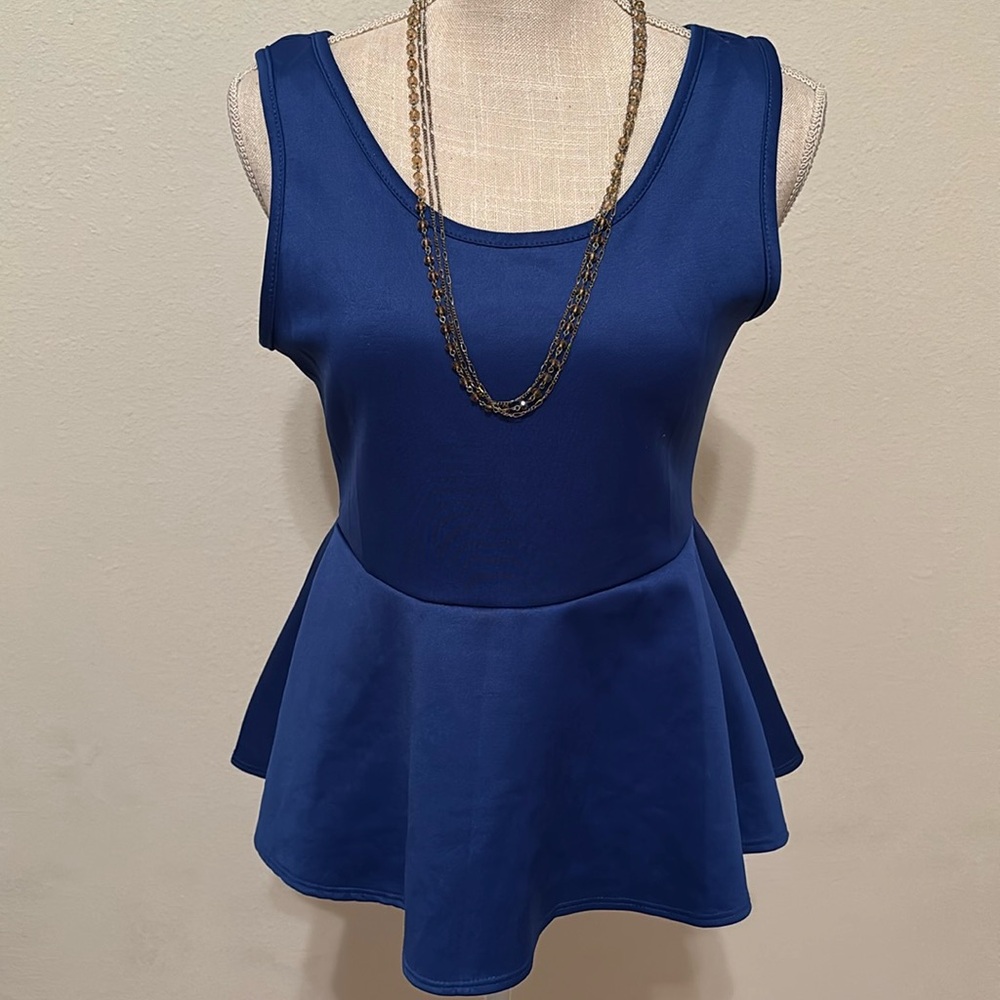 Peplum royal blue top
